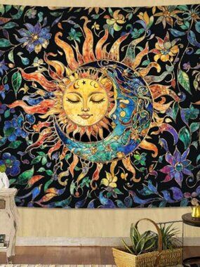 BRAND NEW Sun and Moon Tapestry for Bedroom 48 x 36 Inch